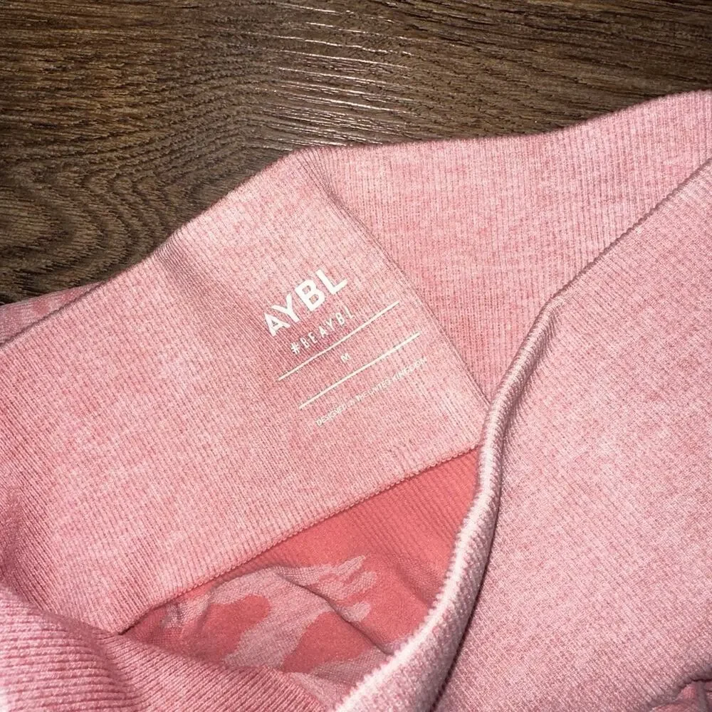 AYBL Pink Camo High Rise Evolve Seamless Workout Leggings M - Picture 7 of 7